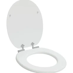 vidaXL Asientos de inodoro con tapas de cierre suave 2 uds MDF blanco Outlet