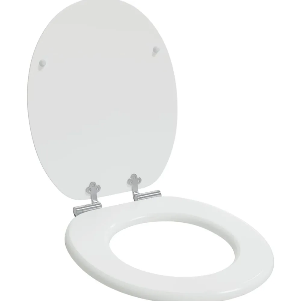 vidaXL Asientos de inodoro con tapas de cierre suave 2 uds MDF blanco Outlet
