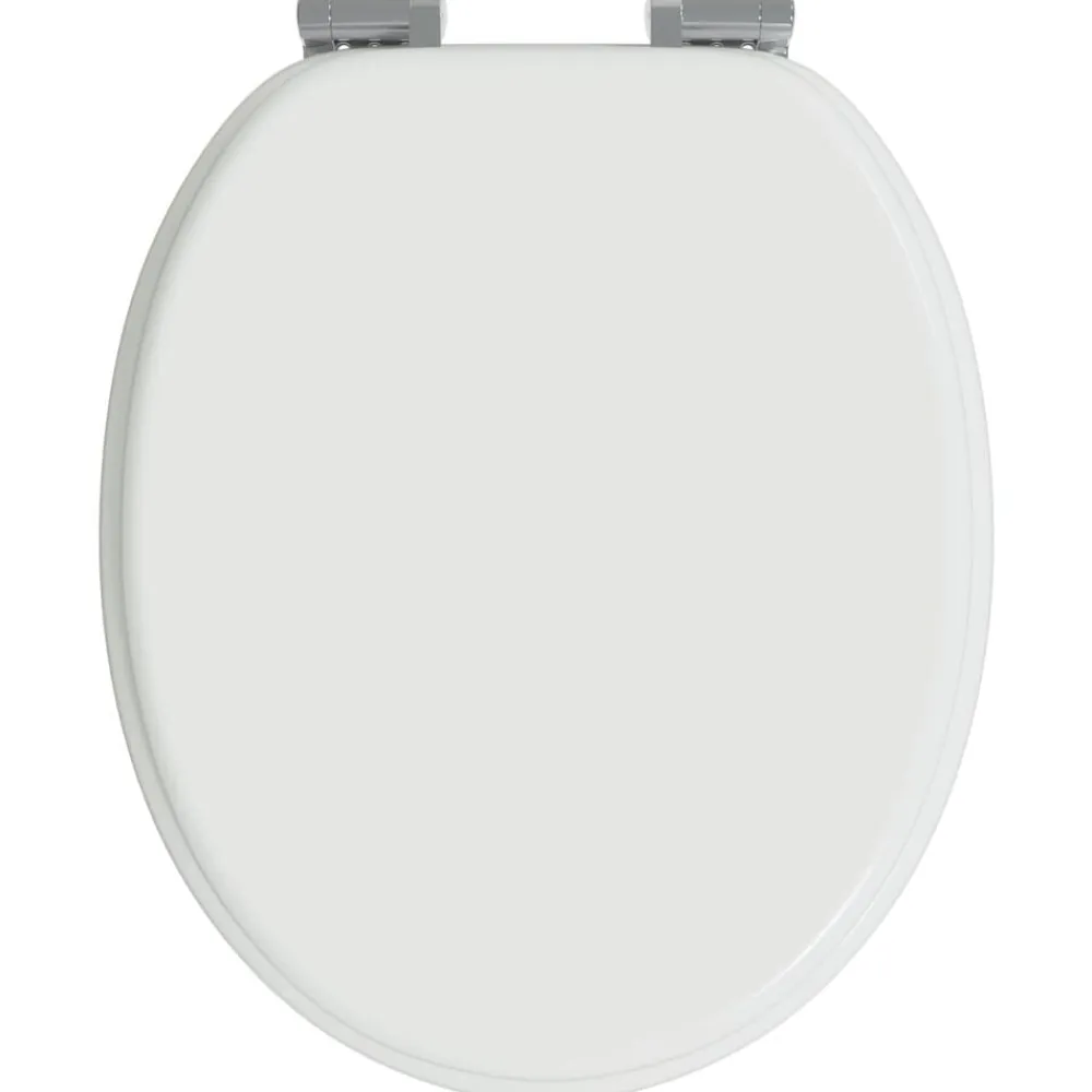 vidaXL Asientos de inodoro con tapas de cierre suave 2 uds MDF blanco Outlet