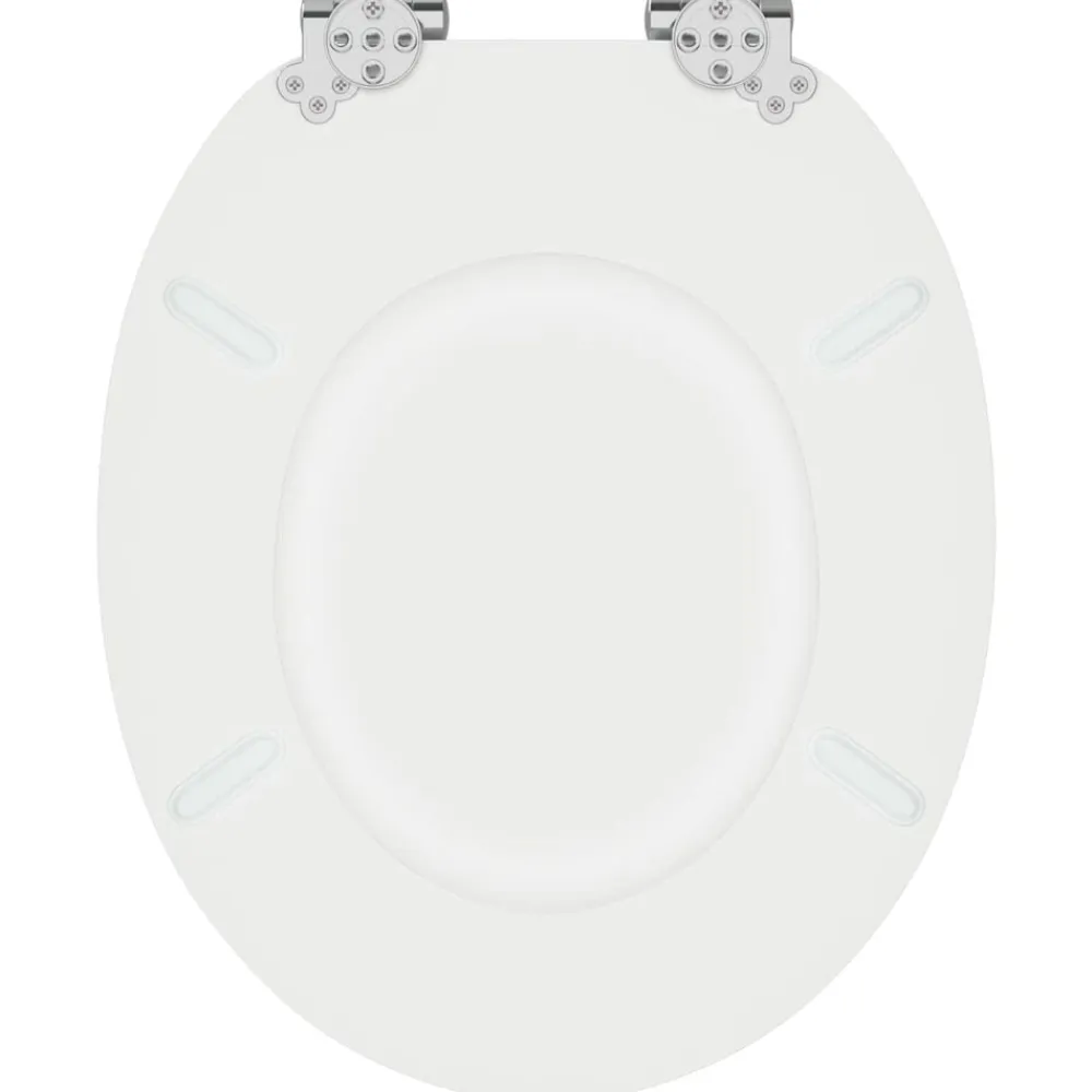 vidaXL Asientos de inodoro con tapas de cierre suave 2 uds MDF blanco Outlet
