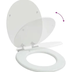 vidaXL Asientos de inodoro con tapas de cierre suave 2 uds MDF blanco Outlet