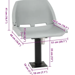 vidaXL Asientos plegables de barco sin cojín 2 uds 48x51x41 cm Gris Online
