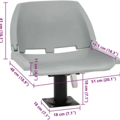 vidaXL Asientos plegables de barco sin cojín 2 uds 48x51x41 cm Gris Discount