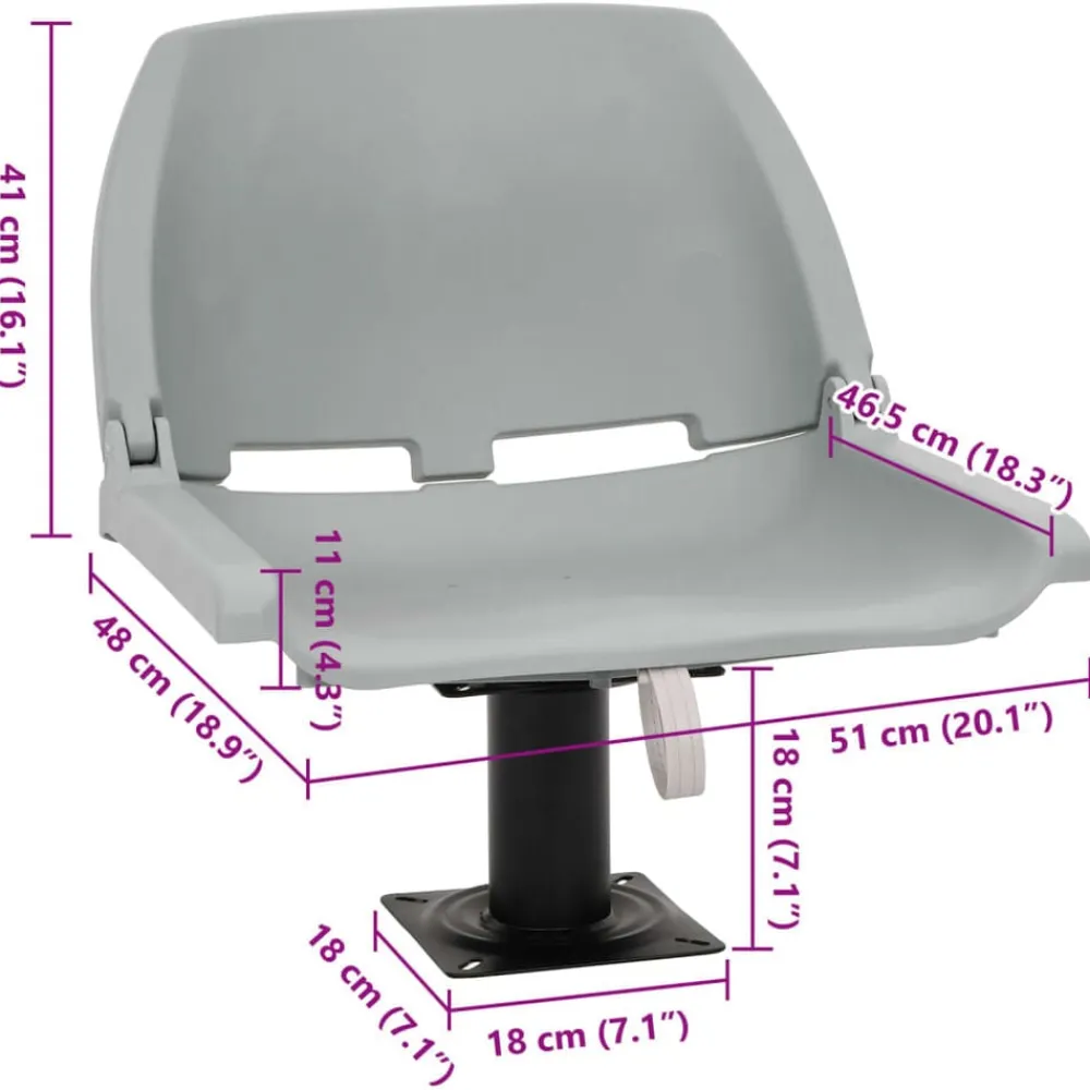 vidaXL Asientos plegables de barco sin cojín 2 uds 48x51x41 cm Gris Discount