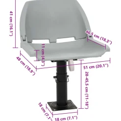 vidaXL Asientos plegables de barco sin cojín 2 uds 48x51x41 cm Gris Online