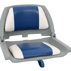 vidaXL Asientos plegables de barco 2 uds 48x51x41 cm Azul y blanco Hot