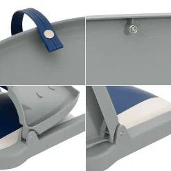 vidaXL Asientos plegables de barco 2 uds 48x51x41 cm Azul y blanco Hot