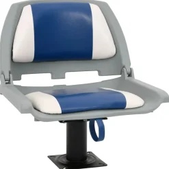 vidaXL Asientos plegables de barco 2 uds 48x51x41 cm Azul y blanco New