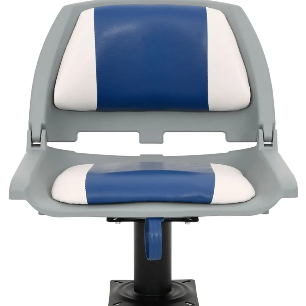 vidaXL Asientos plegables de barco 2 uds 48x51x41 cm Azul y blanco New