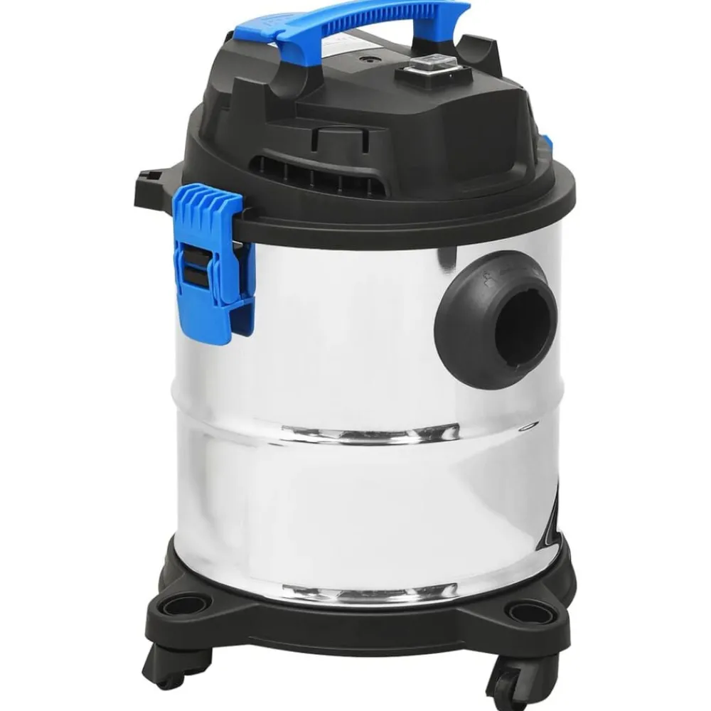 vidaXL Aspirador en seco y húmedo plateado 1200 W 20 L New