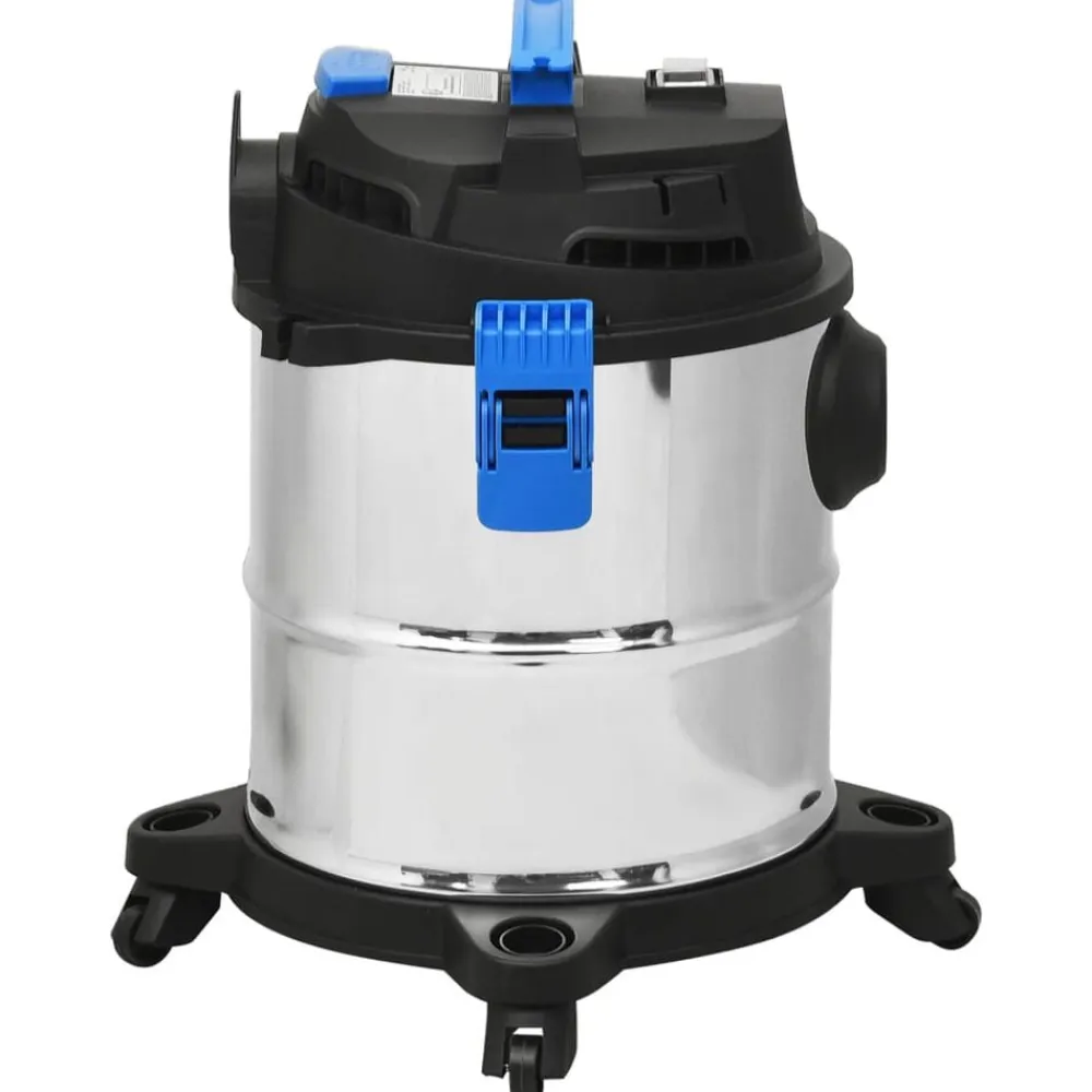 vidaXL Aspirador en seco y húmedo plateado 1200 W 20 L New