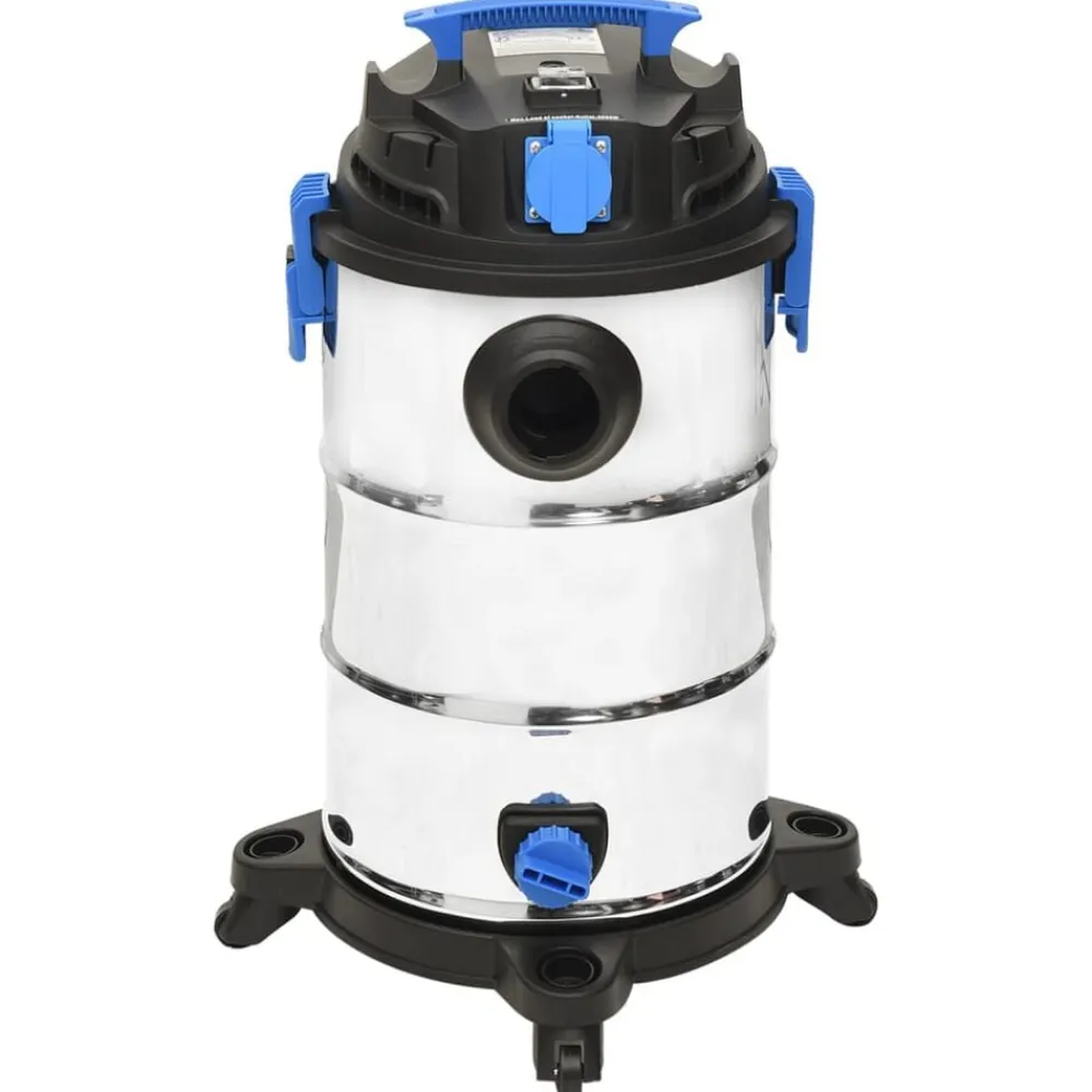 vidaXL Electrodomésticos-Aspirador en seco y húmedo plateado 1200 W 30 L