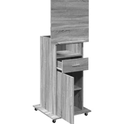 vidaXL Mobiliario De Oficina-Atril con ruedas y cajón madera 55x55x107 cm