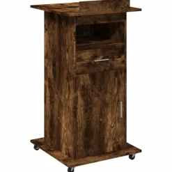 vidaXL Mobiliario De Oficina-Atril con ruedas y cajón madera 55x55x107 cm