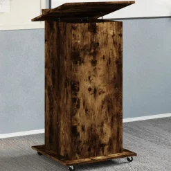 vidaXL Mobiliario De Oficina-Atril con ruedas y cajón madera 55x55x107 cm
