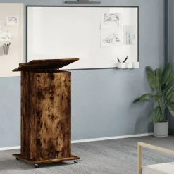 vidaXL Mobiliario De Oficina-Atril con ruedas y cajón madera 55x55x107 cm