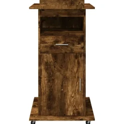vidaXL Mobiliario De Oficina-Atril con ruedas y cajón madera 55x55x107 cm