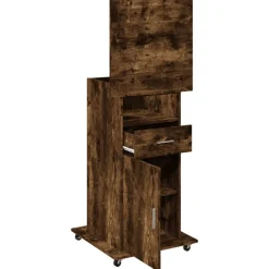 vidaXL Mobiliario De Oficina-Atril con ruedas y cajón madera 55x55x107 cm