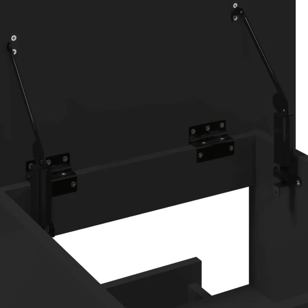 vidaXL Atril con ruedas y cajón madera ingeniería 55x55x107 cm Negro New