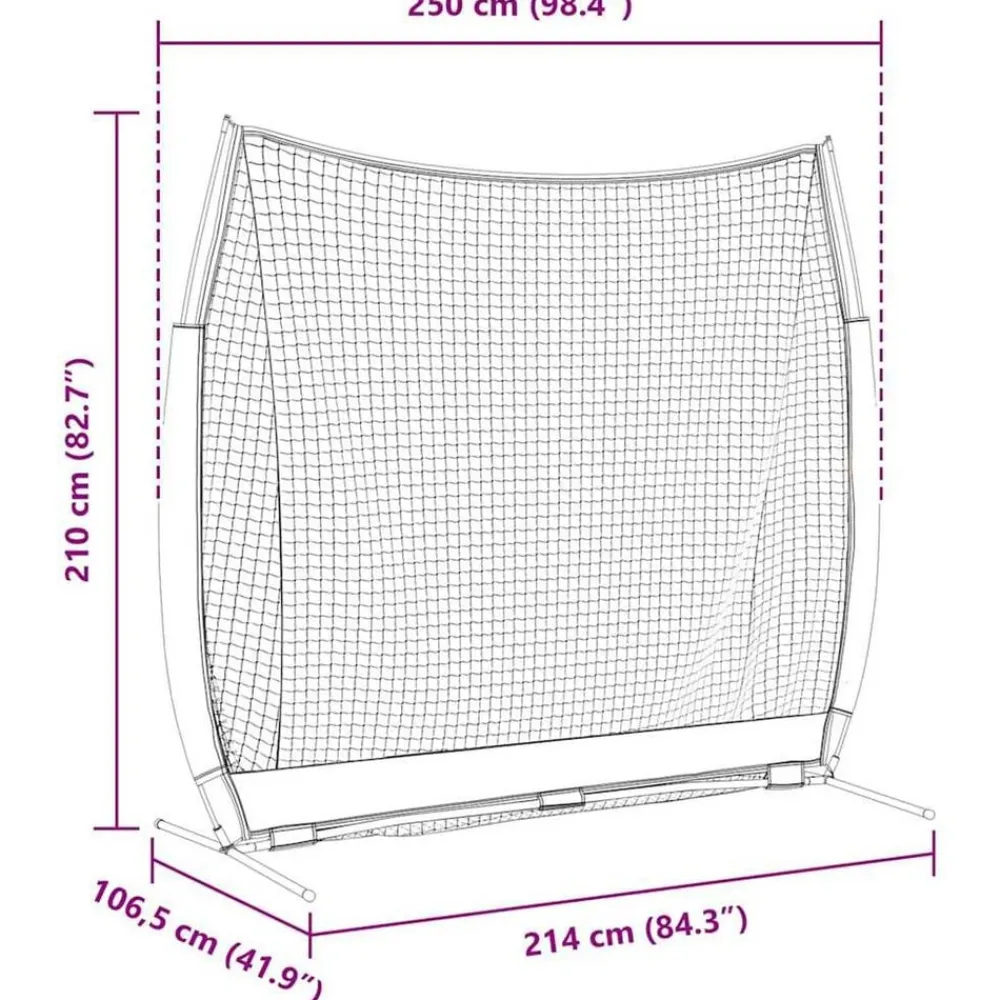 vidaXL Ayuda de Entrenamiento de Golf Negro 250 x 106,5 x 210 cm Hot