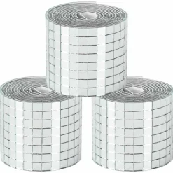 vidaXL Azulejo de Espejo Mosaico 3 pcs Plateado 100 x 4 cm Cristal