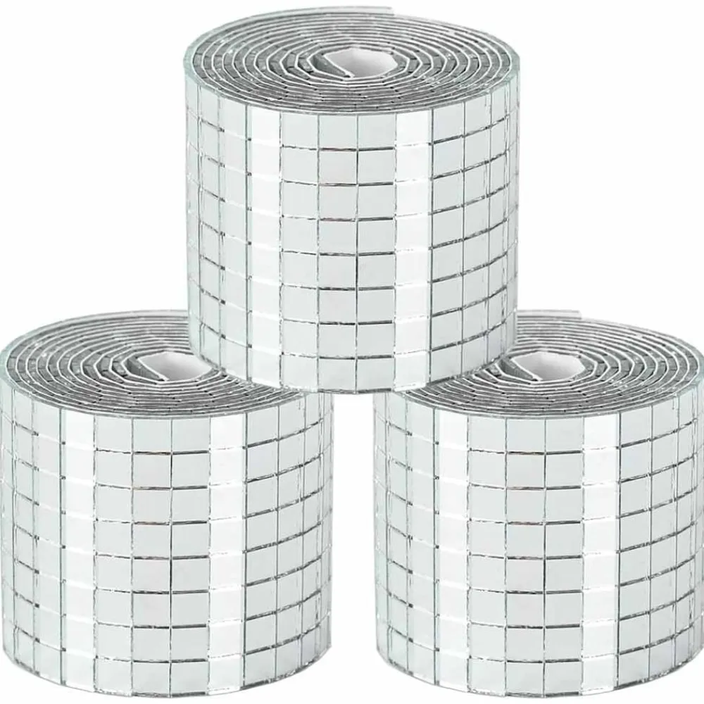vidaXL Azulejo de Espejo Mosaico 3 pcs Plateado 100 x 4 cm Cristal