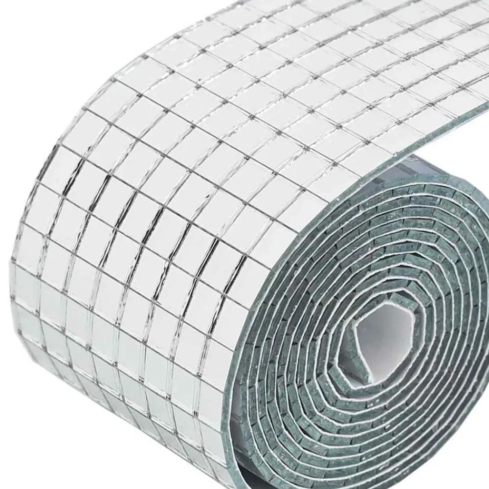vidaXL Azulejo de Espejo Mosaico 3 pcs Plateado 100 x 4 cm Cristal