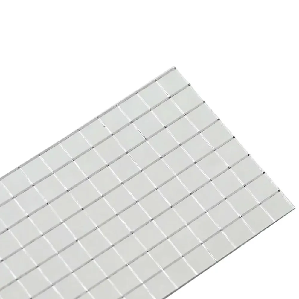 vidaXL Azulejo de Espejo Mosaico 3 pcs Plateado 100 x 4 cm Cristal