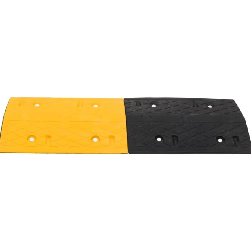 vidaXL Avisos-Badén de velocidad caucho amarillo y negro 97x32,5x4 cm