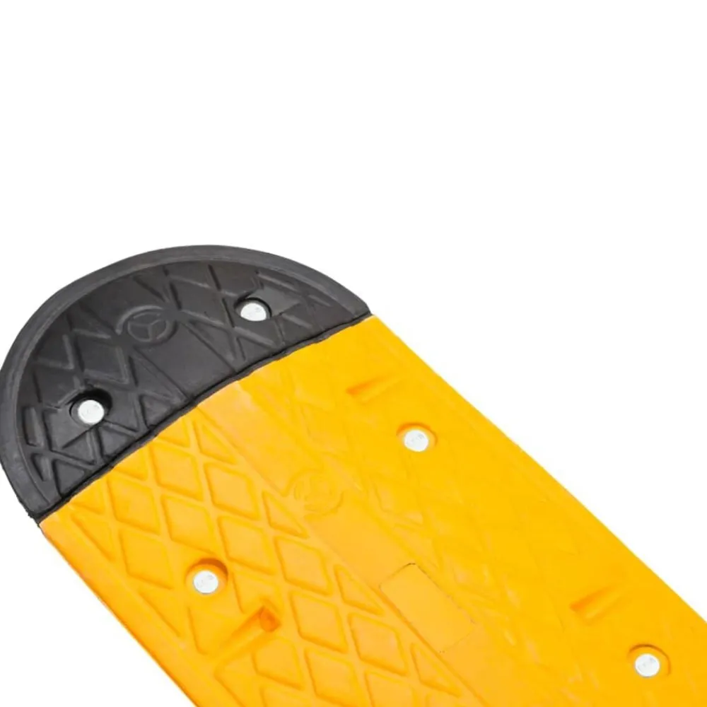 vidaXL Avisos-Badén de velocidad caucho amarillo y negro 129x32,5x4 cm