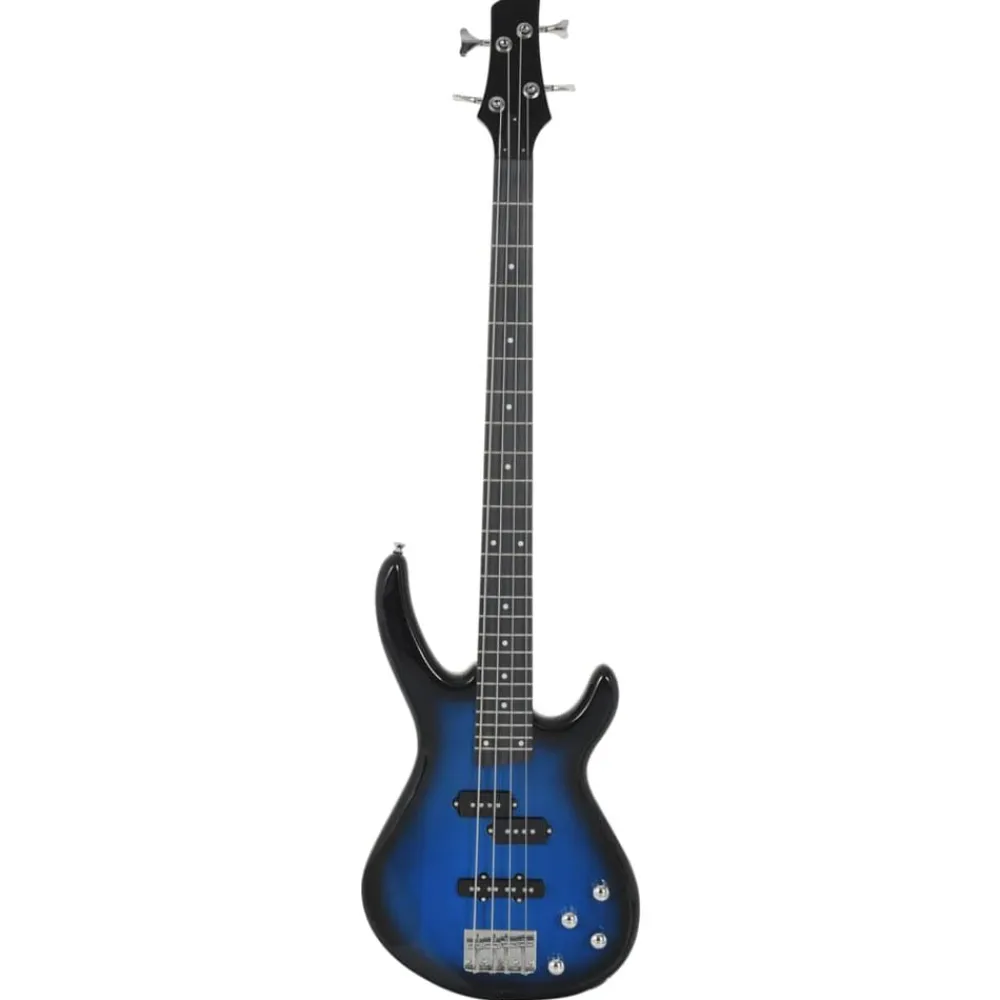 vidaXL Bajo eléctrico para principiantes con funda azul negro 4/4 46" Azul y negro Outlet