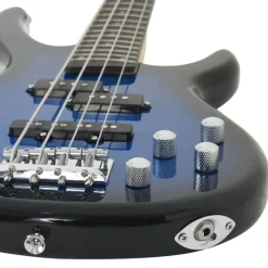 vidaXL Bajo eléctrico para principiantes con funda azul negro 4/4 46