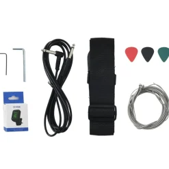 vidaXL Bajo eléctrico para principiantes y funda marrón blanco 4/4 46
