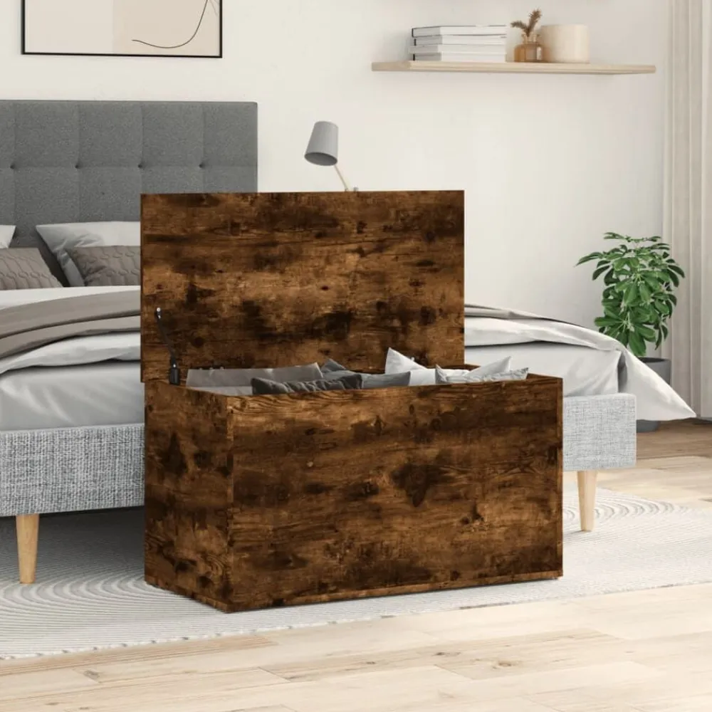 vidaXL Armarios Y Almacenamiento-Baúl almacenaje madera contrachapada 84x42x46 cm