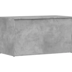 vidaXL Baúl almacenaje madera contrachapada gris hormigón 84x42x46 cm Gris hormig&oacute;n Outlet