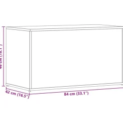 vidaXL Baúl almacenaje madera contrachapada gris hormigón 84x42x46 cm Gris hormig&oacute;n Outlet