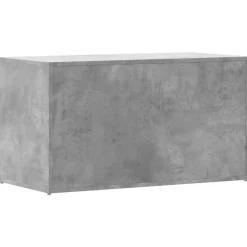 vidaXL Baúl almacenaje madera contrachapada gris hormigón 84x42x46 cm Gris hormig&oacute;n Outlet