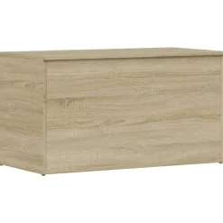 vidaXL Armarios Y Almacenamiento-Baúl de almacenaje madera contrachapada color roble 84x42x46cm