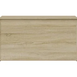 vidaXL Armarios Y Almacenamiento-Baúl de almacenaje madera contrachapada color roble 84x42x46cm
