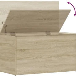 vidaXL Armarios Y Almacenamiento-Baúl de almacenaje madera contrachapada color roble 84x42x46cm