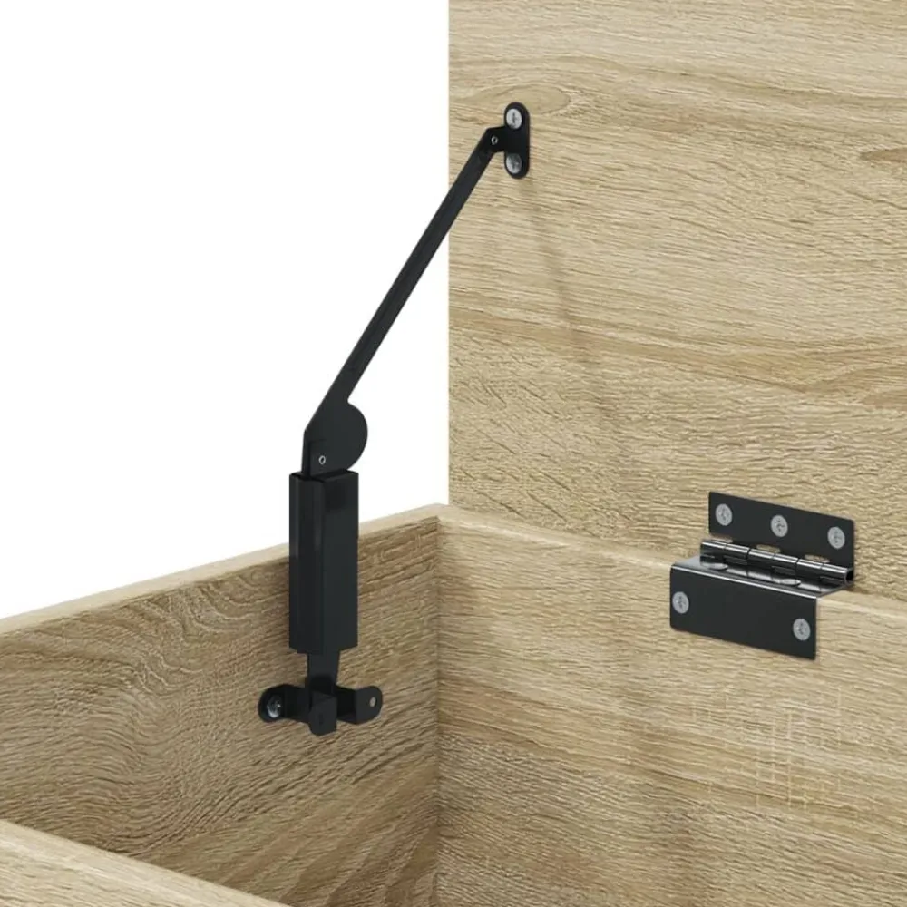 vidaXL Armarios Y Almacenamiento-Baúl de almacenaje madera contrachapada color roble 84x42x46cm