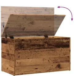 vidaXL Armarios Y Almacenamiento-Baúl de almacenamiento madera ingeniería envejecida 84x42x46 cm
