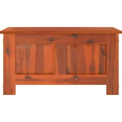 vidaXL Baúl de almacenamiento con tapa madera maciza de acacia marrón Marr&oacute;n Best
