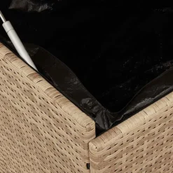 vidaXL Muebles De Jardín-Baúl de jardín con ruedas ratán sintético 110x55x73 cm