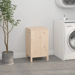 vidaXL Productos Del Hogar-Baúl para la colada madera maciza de pino 44x44x76 cm