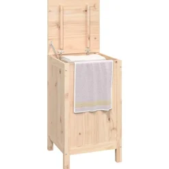vidaXL Productos Del Hogar-Baúl para la colada madera maciza de pino 44x44x76 cm