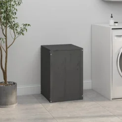 vidaXL Productos Del Hogar-Baúl para la colada madera maciza de pino 44x44x66 cm