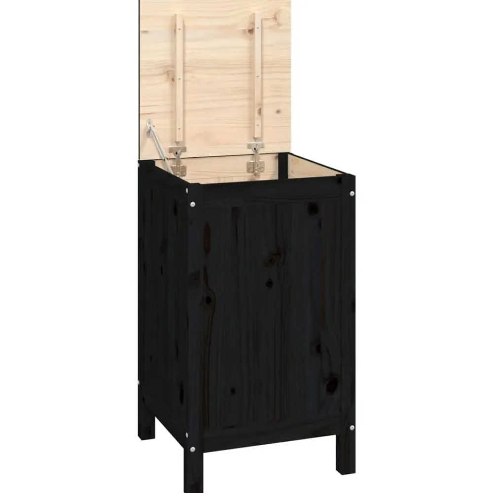vidaXL Productos Del Hogar-Baúl para la colada madera maciza de pino 44x44x76 cm