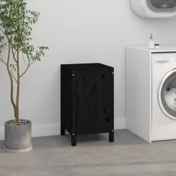 vidaXL Productos Del Hogar-Baúl para la colada madera maciza de pino 44x44x76 cm