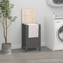 vidaXL Productos Del Hogar-Baúl para la colada madera maciza de pino 44x44x76 cm